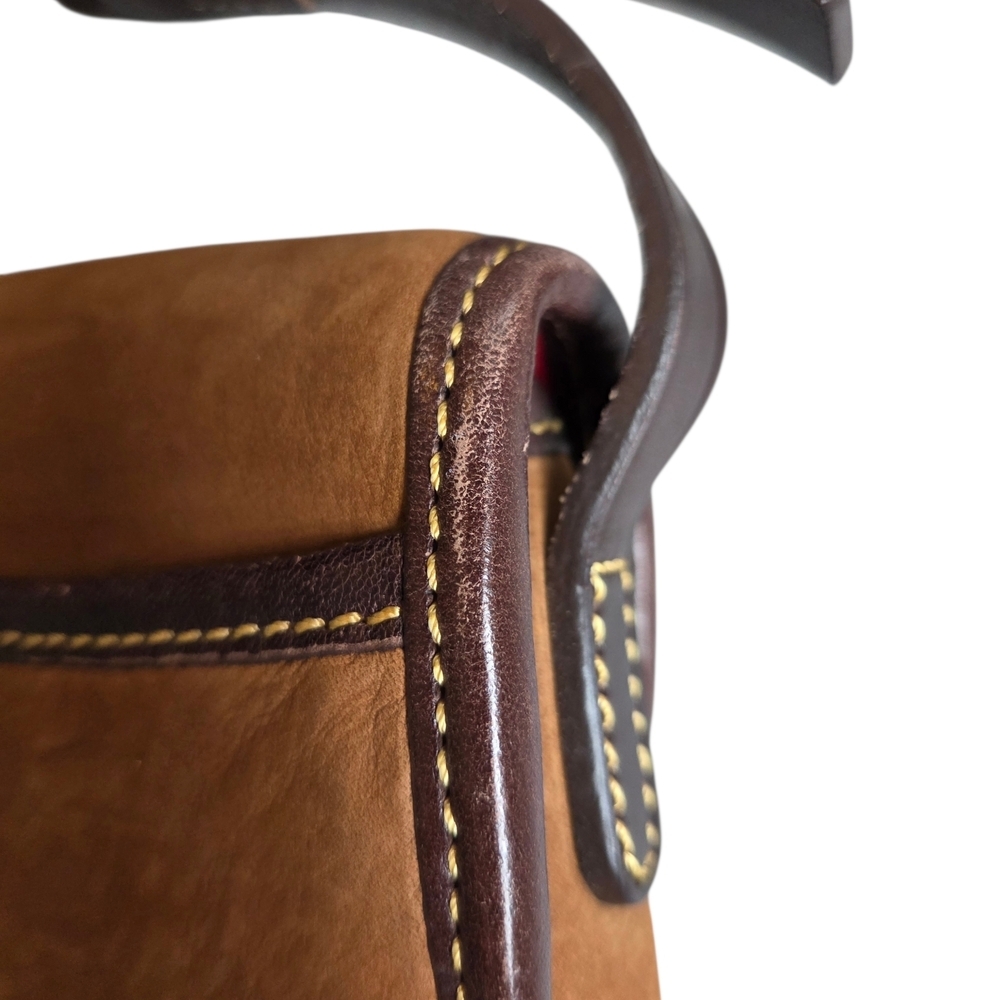 Dooney & Bourke Caramel Chocolate Suede Flap Crossbody Bag - Picture 11 of 16